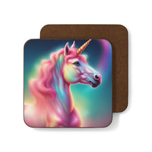 Load image into Gallery viewer, Retro Rainbow Unicorns #51 Hardboard Back AI-Enhanced Beverage Coasters