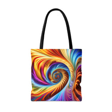 Load image into Gallery viewer, Motion Tye Dye Swirls and Ripples Tote Bag AI Artwork 100% Polyester #4