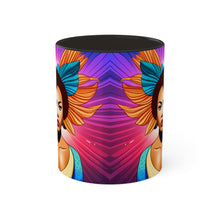 Load image into Gallery viewer, Colors of Africa Pop Art Colorful #16 AI 11oz Black Accent Coffee Mug