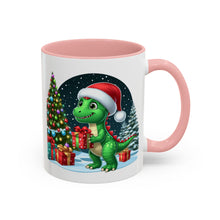 Load image into Gallery viewer, Mug Dinosaur Gifts Santa Hat Holiday Coffee Cup 11, 15oz