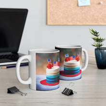 Load image into Gallery viewer, Happy 4th of July Cake Celebration #13 Ceramic 11oz mug AI-Generated Artwork