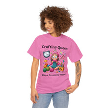 Load image into Gallery viewer, Crafting Queen: Where Creativity Reigns, Knitting 100% Cotton Classic T-shirt