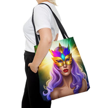 Load image into Gallery viewer, Mardi Gras Ribbon Mask #5 Tote Bag AI Artwork 100% Polyester