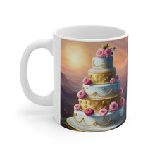 Load image into Gallery viewer, Happy Birthday Wedding Cake Celebration #6 Ceramic 11oz mug AI-Generated Artwork