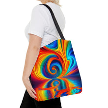Load image into Gallery viewer, Ponds Tye Dye Swirls and Ripples Tote Bag AI Artwork 100% Polyester #8