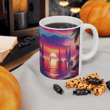Load image into Gallery viewer, Blue Skies Nautical Sunset Ceramic Mug 11oz Ceramic Coffee Mug