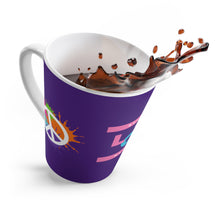 Load image into Gallery viewer, Pastel Because Love Matters, Splash Peace Sign, Peace Finger Purple 12oz Latte Mug