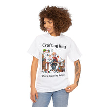 Load image into Gallery viewer, Crafting King: Where Creativity Reigns, Grandpa 100% Cotton Classic Fit T-shirt
