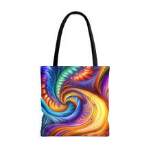 Load image into Gallery viewer, Curves Tye Dye Swirls and Ripples Tote Bag AI Artwork 100% Polyester #1