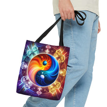 Load image into Gallery viewer, Ying Infinite Beauty Fire Fusion of Colors #1 Tote Bag AI Artwork 100% Polyester