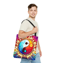 Load image into Gallery viewer, Ying Infinite Beauty  Yellow Burst Fusion of Colors #5 Tote Bag AI Artwork 100% Polyester