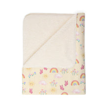 Load image into Gallery viewer, Fleece Sherpa Blanket Pastel Rainbows & Butterflies