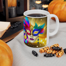 Load image into Gallery viewer, Mardi Gras Mask Ribbon #7 Mug AI-Generated Artwork 11oz mug