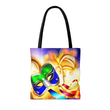 Load image into Gallery viewer, Mardi Gras Ribbon Mask #3 Tote Bag AI Artwork 100% Polyester
