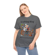 Load image into Gallery viewer, Crafting King: Where Creativity Reigns, Grandpa 100% Cotton Classic Fit T-shirt
