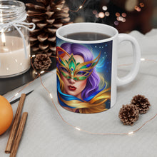 Load image into Gallery viewer, Mardi Gras Mask Ribbon #8 Mug AI-Generated Artwork 11oz mug