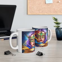Load image into Gallery viewer, Mardi Gras Mask Ribbon #8 Mug AI-Generated Artwork 11oz mug