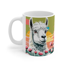 Load image into Gallery viewer, Good Vibes Cute Llama Funny #10 Ceramic 11oz Mug AI-Generated Artwork