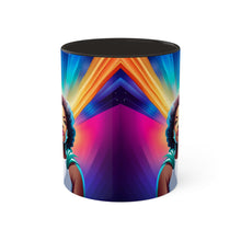 Load image into Gallery viewer, Colors of Africa Pop Art Colorful #13 AI 11oz Black Accent Coffee Mug