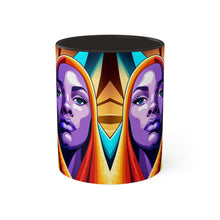 Load image into Gallery viewer, Colors of Africa Pop Art Colorful #15 AI 11oz Black Accent Coffee Mug