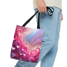Load image into Gallery viewer, Heart Clouds the Pink Heart Series #14 Tote Bag AI Artwork 100% Polyester