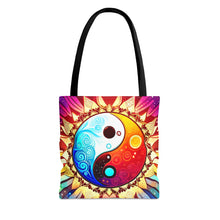 Load image into Gallery viewer, Ying Infinite Beauty  Yellow Burst Fusion of Colors #5 Tote Bag AI Artwork 100% Polyester