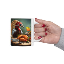 Load image into Gallery viewer, Thanksgiving Take Flight Turkey All Dressed up and Nowhere to Go Ceramic Mug 11oz Design #5 Mirror Images