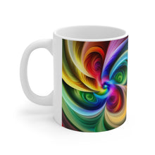 Load image into Gallery viewer, Fusion of Bright Rainbow Swirls in Motion #11 Mug 11oz mug AI-Generated Artwork