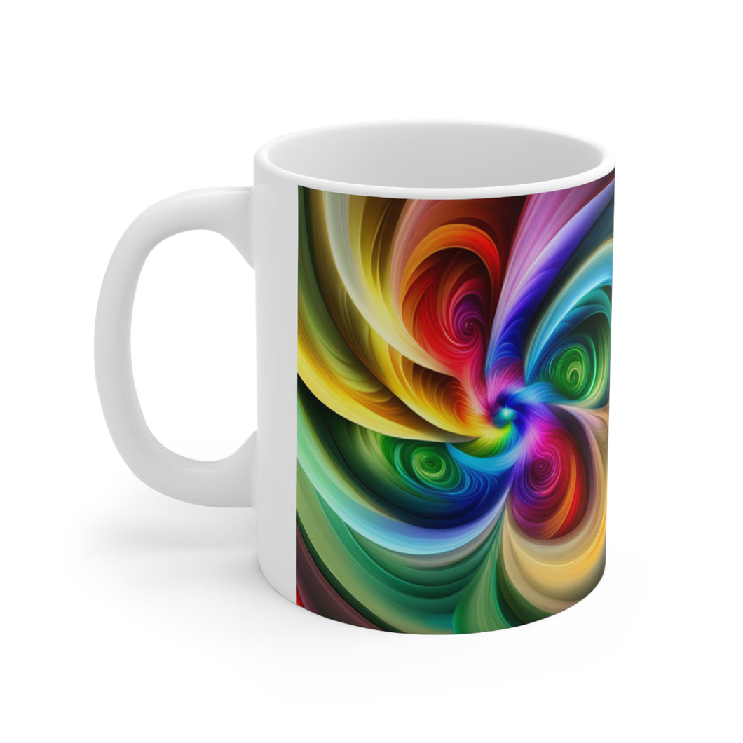Fusion of Bright Rainbow Swirls in Motion #11 Mug 11oz mug AI-Generated Artwork