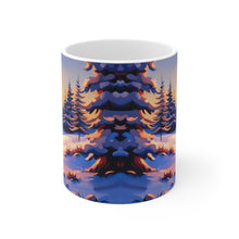 Load image into Gallery viewer, Winter Scene Setting Sun Snow and Trees #6 11 oz Ceramic Mug AI Generated Image