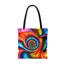 Load image into Gallery viewer, Turning Point Tye Dye Swirls and Ripples Tote Bag AI Artwork 100% Polyester #9