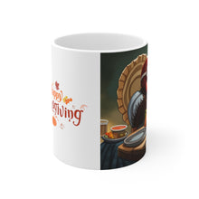 Load image into Gallery viewer, Happy Thanksgiving Take Flight Turkey All Dressed up and Nowhere to Go Ceramic Mug 11oz Coffee Mug
