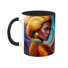 Load image into Gallery viewer, Colors of Africa Pop Art Colorful #5 AI 11oz Black Accent Coffee Mug