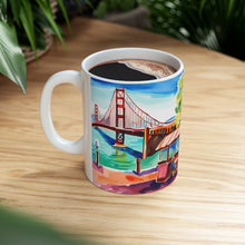Load image into Gallery viewer, At the Cafe Golden Gate Bridge California #19 Mug 11oz mug AI-Generated Artwork