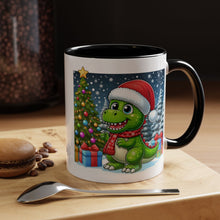 Load image into Gallery viewer, Mug Dinosaur Santa Hat Tree Star Holiday Coffee Cup 11, 15oz