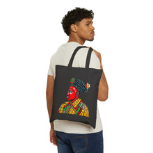 Load image into Gallery viewer, Colors of Africa Warrior King #6 100% Cotton Canvas Tote Bag 15" x 16"