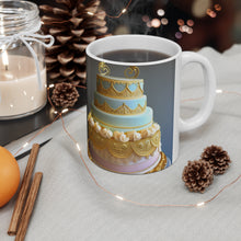 Load image into Gallery viewer, Happy Birthday Wedding Cake Celebration #8 Ceramic 11oz mug AI-Generated Artwork