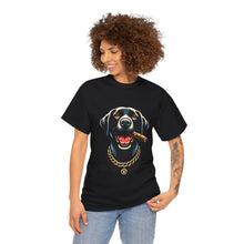 Load image into Gallery viewer, Muse Wearable The Dog Life Black Labrador Cigar Gold Chain Crewneck T-Shirt