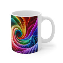 Load image into Gallery viewer, Fusion of Bright Rainbow Swirls in Motion #14 Mug 11oz mug AI-Generated Artwork