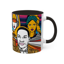 Load image into Gallery viewer, Colors of Africa Pop Art Black Colorful #23 AI 11oz Black Accent Coffee Mug
