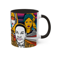 Load image into Gallery viewer, Colors of Africa Pop Art Black Colorful #23 AI 11oz Black Accent Coffee Mug