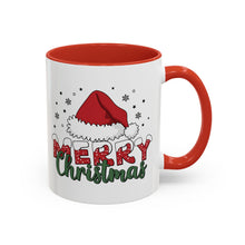 Load image into Gallery viewer, Mug - Merry Christmas Santa Hat Accent Coffee Mug (11, 15oz)