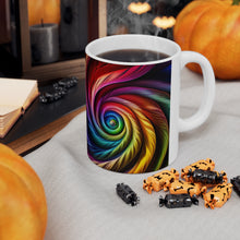 Load image into Gallery viewer, Fusion of Bright Rainbow Swirls in Motion #13 Mug 11oz mug AI-Generated Artwork