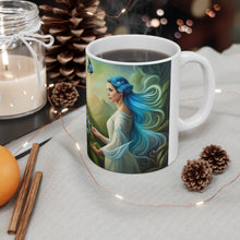 Load image into Gallery viewer, September Sapphire Amethyst Birth Month Colors Fairies & Butterflies #4 Mug 11oz mug AI-Generated Artwork