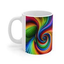 Load image into Gallery viewer, Bright Rainbow Swirls in Motion #4 Mug 11oz mug AI-Generated Artwork