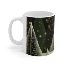 Load image into Gallery viewer, Winter Scene Green with White Trees Ceramic Mug 11oz AI Generated