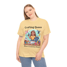 Load image into Gallery viewer, Crafting Queen: Where Creativity Reigns, T-Shirt Designing 100% Cotton Classic