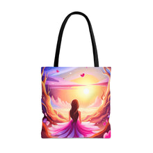 Load image into Gallery viewer, Angelic Angel Seaside Love the Pink Heart Series Tote Bag AI Artwork 100% Polyester #13