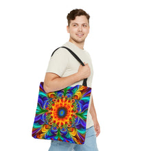 Load image into Gallery viewer, Power Tye Dye Swirls and Ripples Tote Bag AI Artwork 100% Polyester #12