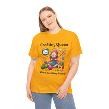 Load image into Gallery viewer, Crafting Queen: Where Creativity Reigns, Knitting 100% Cotton Classic T-shirt